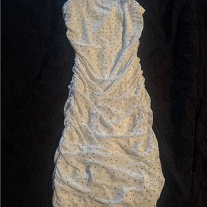 Windsor White Dress with Rhinestone Accents